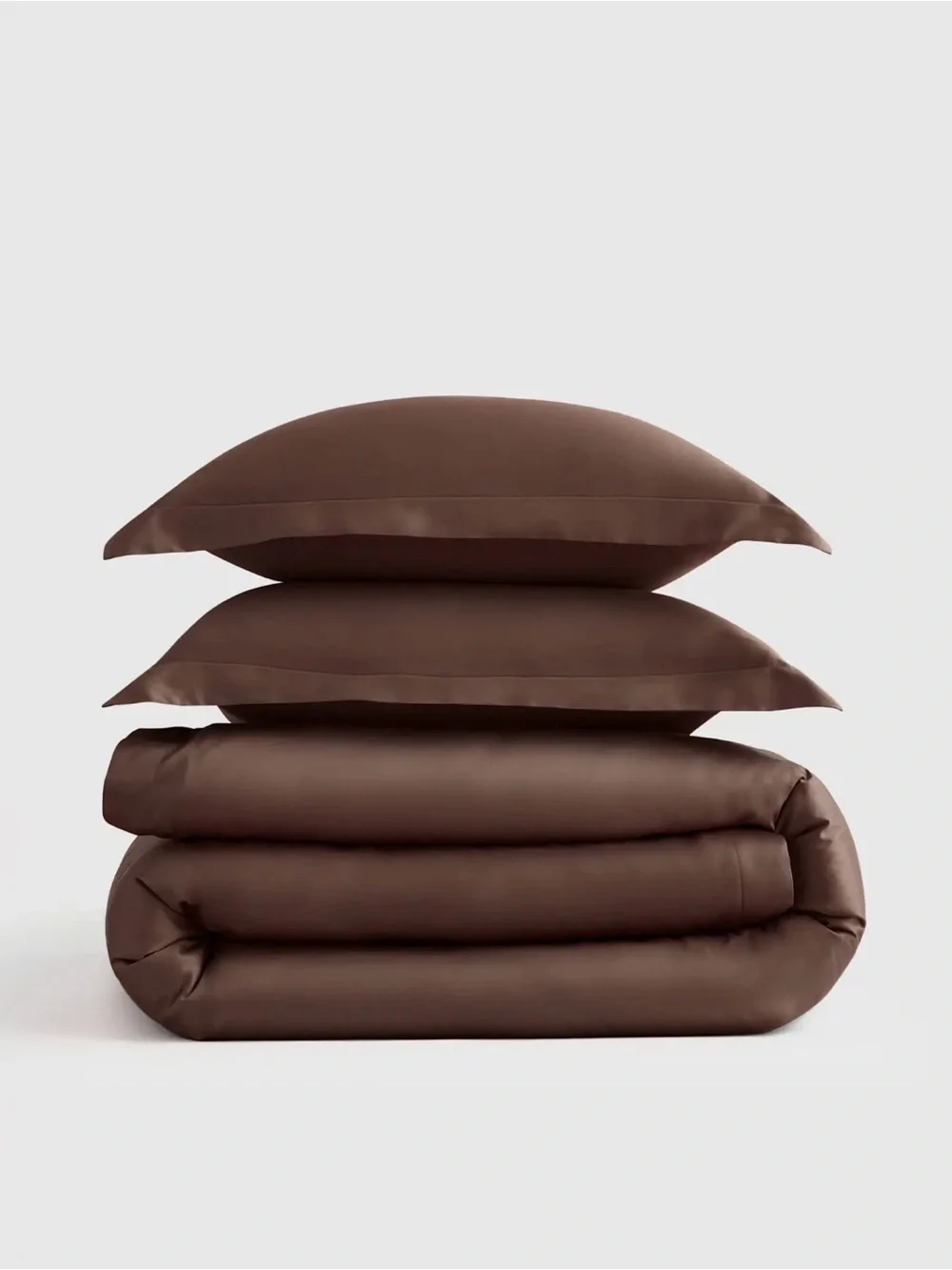Quince 100% Giza Sateen Cotton Duvet Cover Set in Espresso